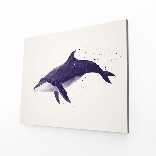 Polygon Purple Whale Art