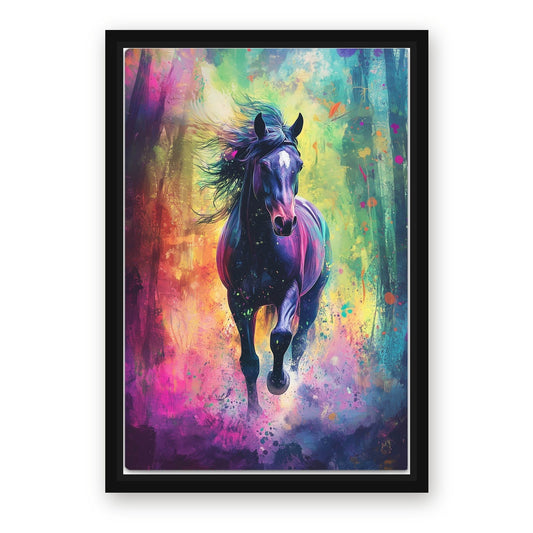 Pop Art Horse Wall Art – with Premium Black wood frame