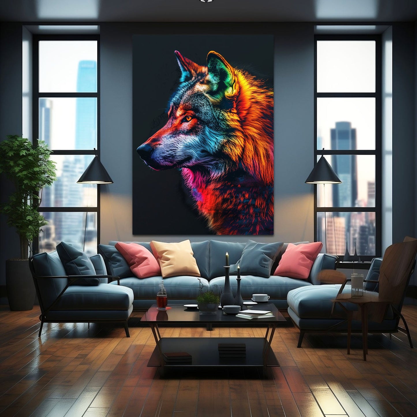 Pop Art Wolf Artwork