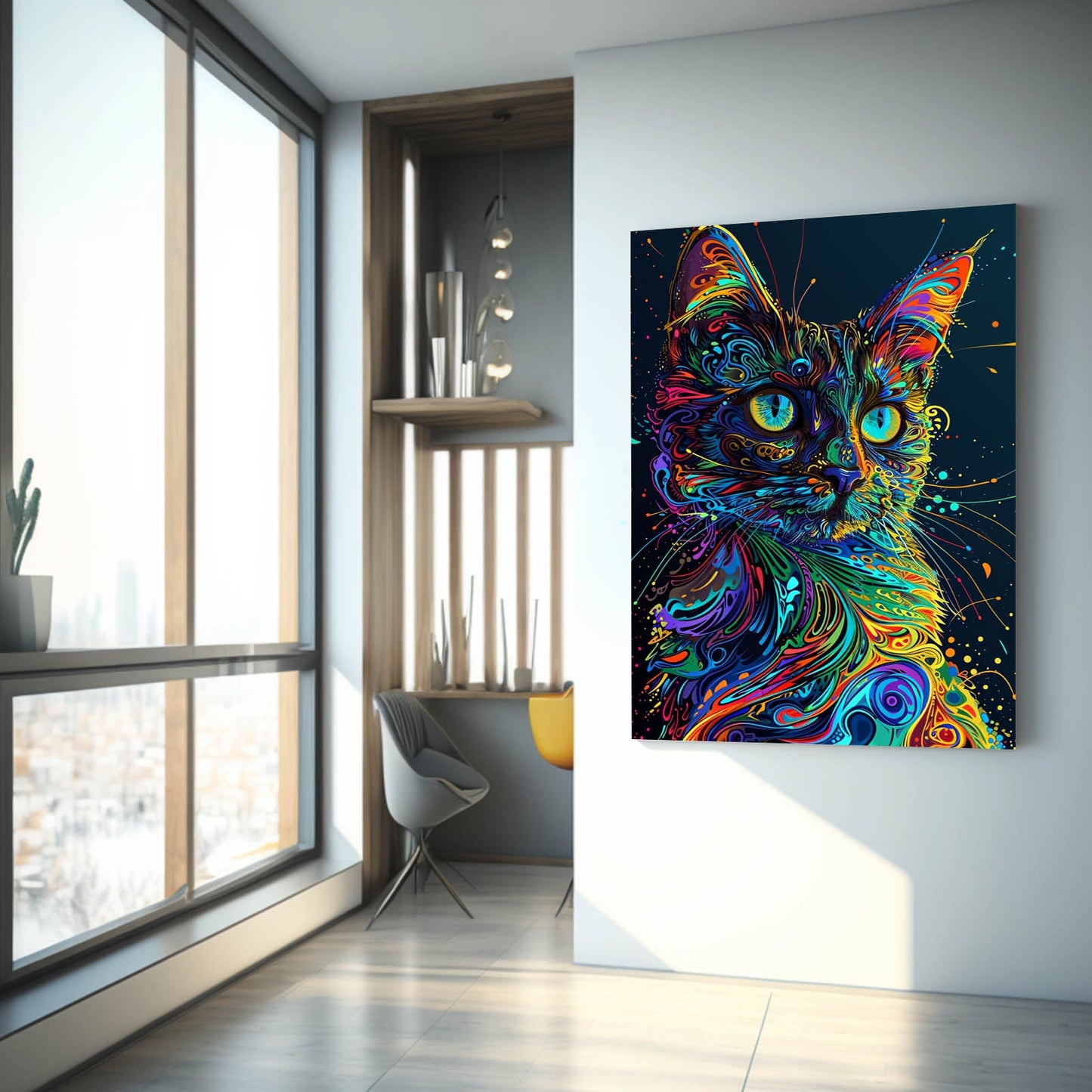 Psychedelic Cat Art Print