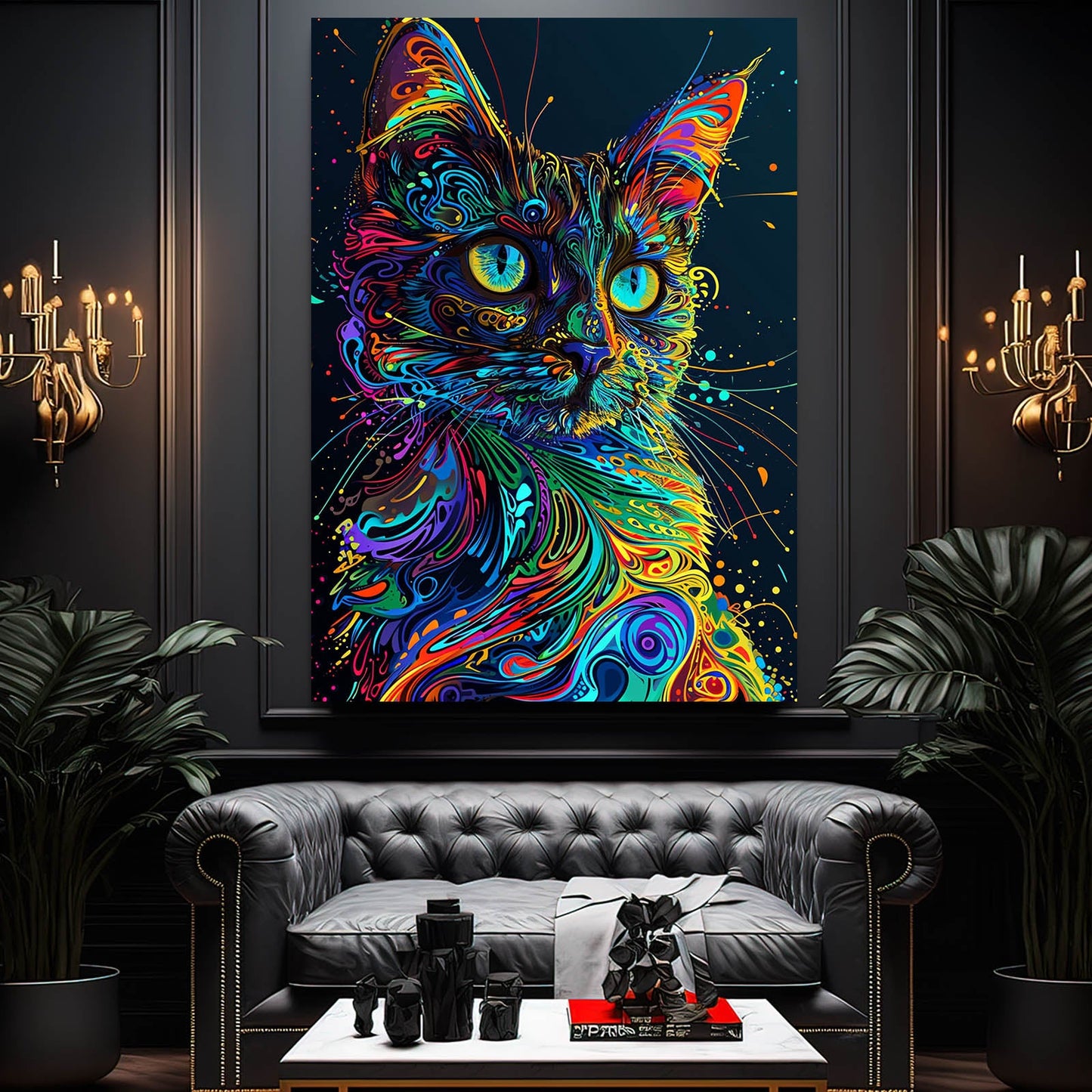 Psychedelic Cat Art Print