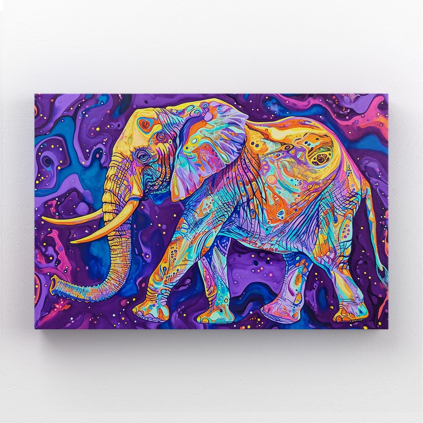 Psychedelic Elephant Wall Art