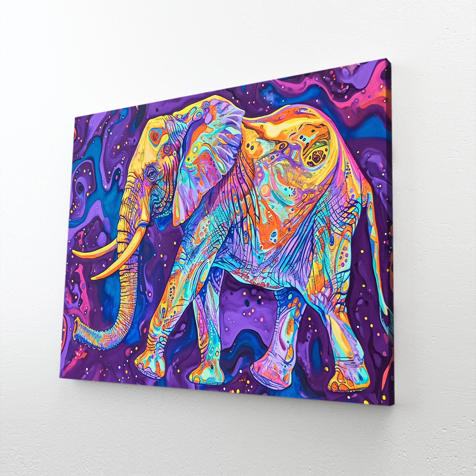 Psychedelic Elephant Wall Art