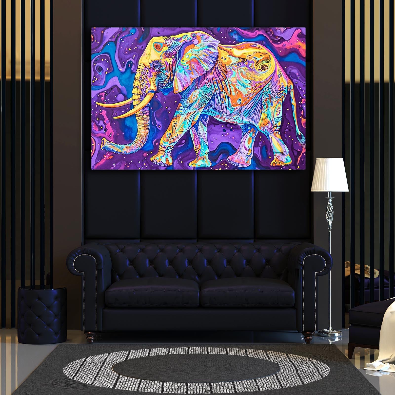 Psychedelic Elephant Wall Art