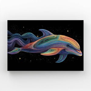 Psychedelic Flow Dolphin Art