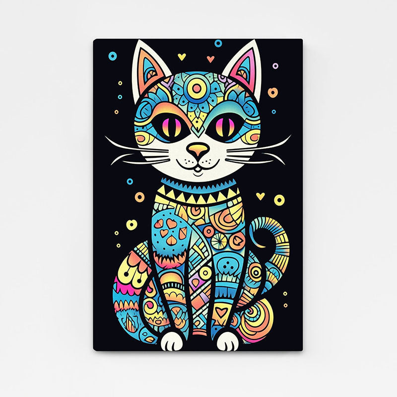 Psychedelic Mandala Cat Art