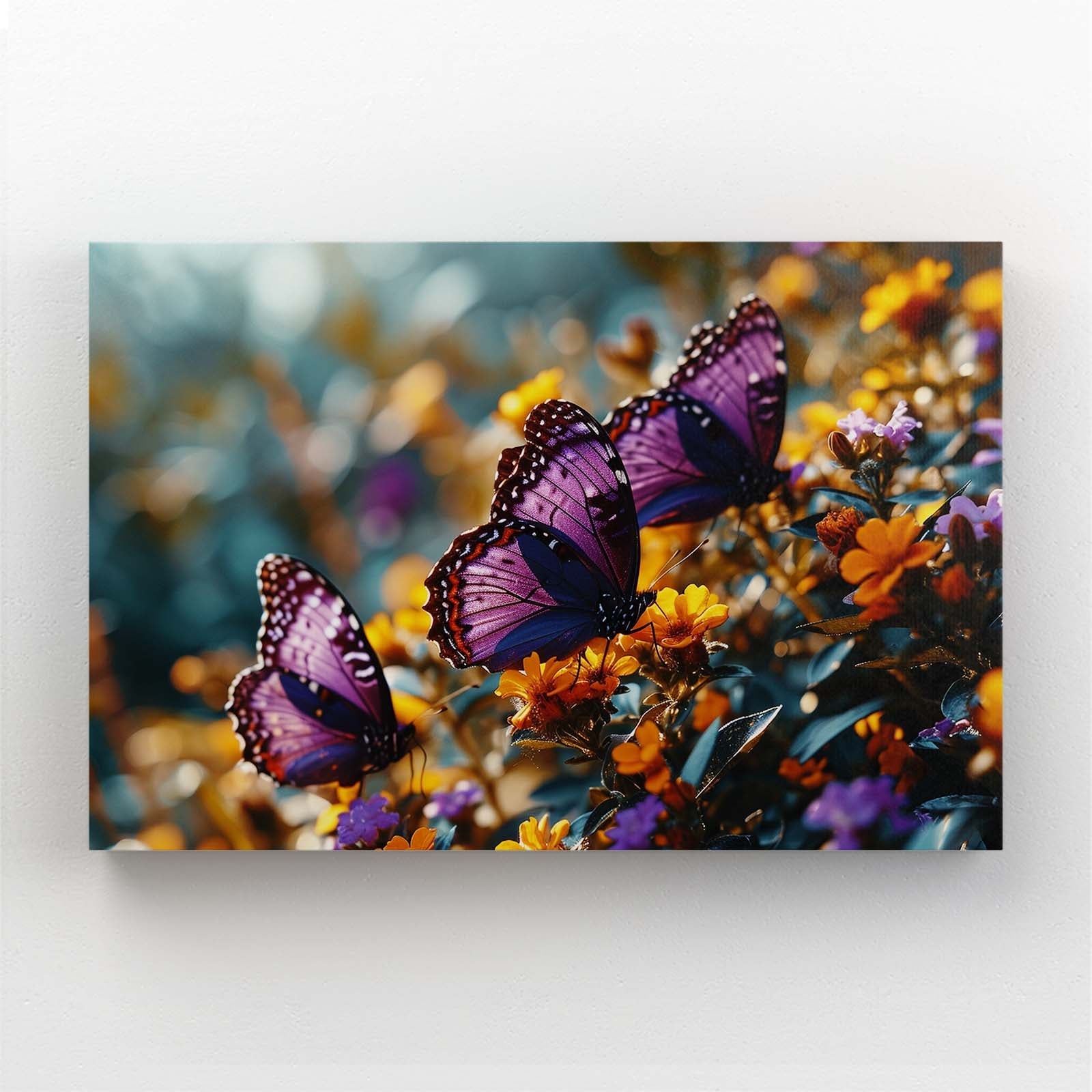 Purple Butterflies Canvas Wall Art