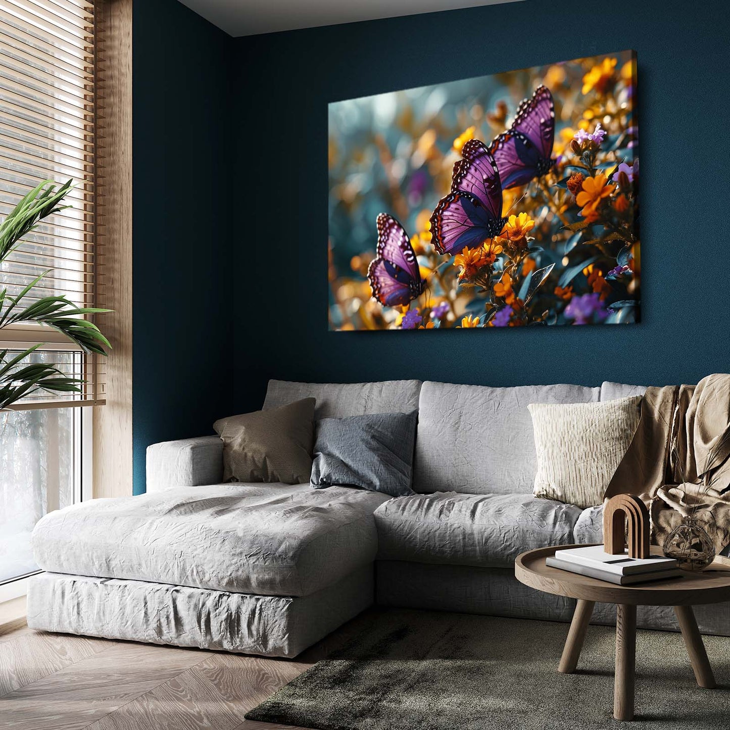 Purple Butterflies Canvas Wall Art