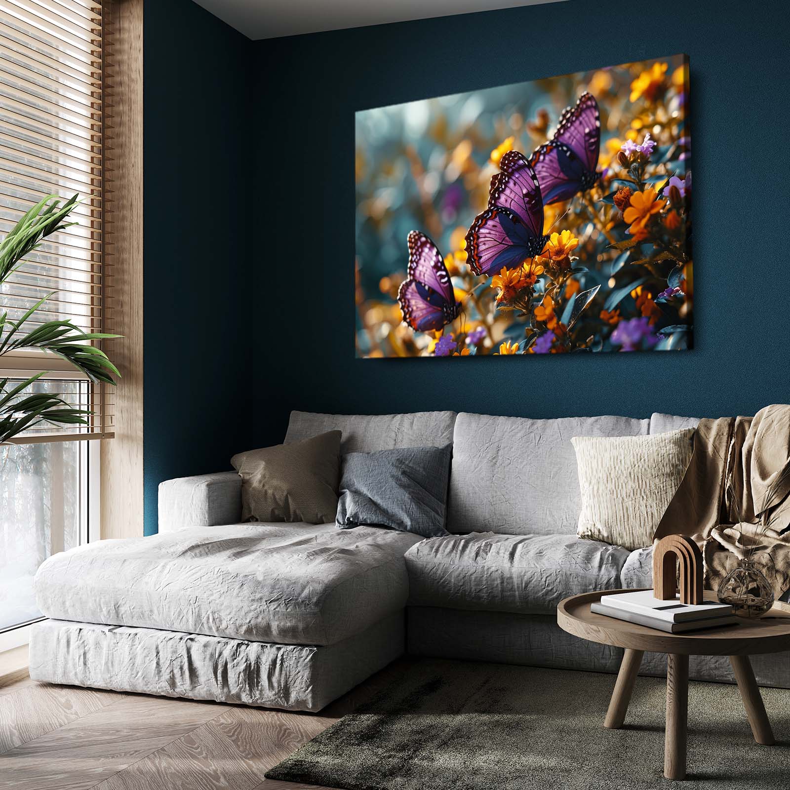 Purple Butterflies Canvas Wall Art