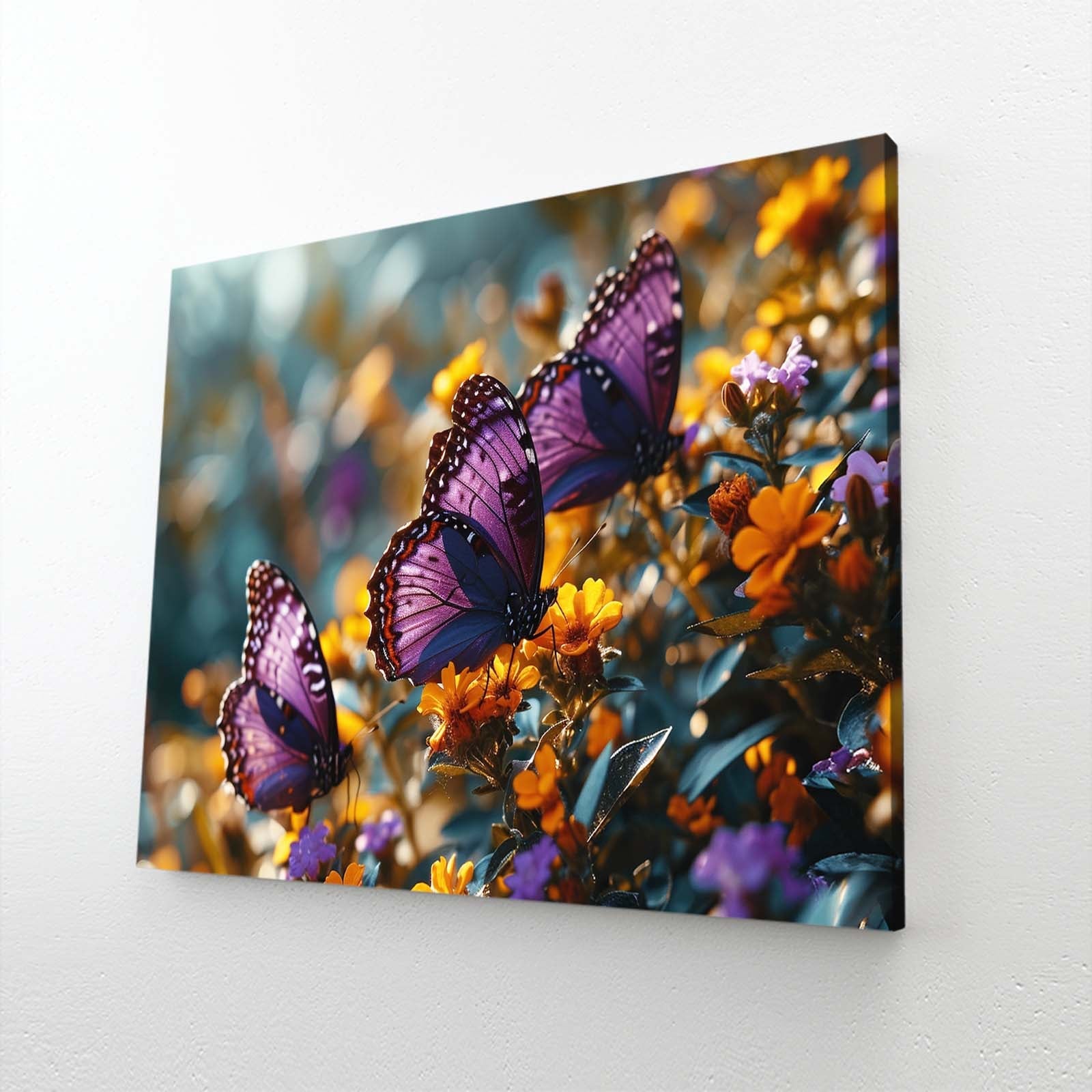 Purple Butterflies Canvas Wall Art