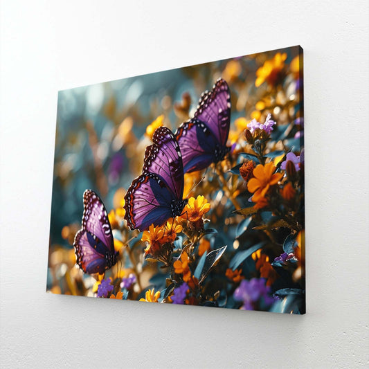 Purple Butterflies Canvas Wall Art