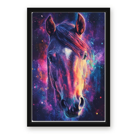 Purple Horse Wall Art – with Premium Black wood frame