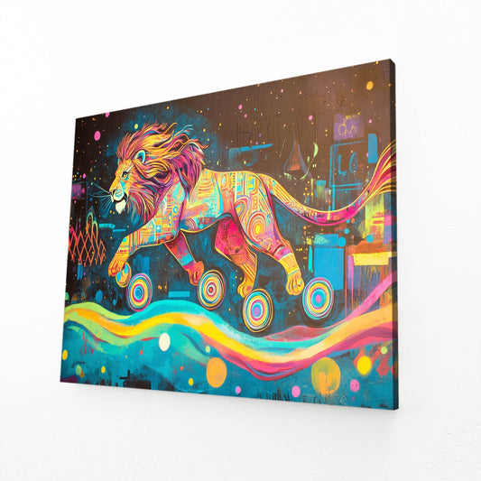Radiant Roller Lion Wall Art