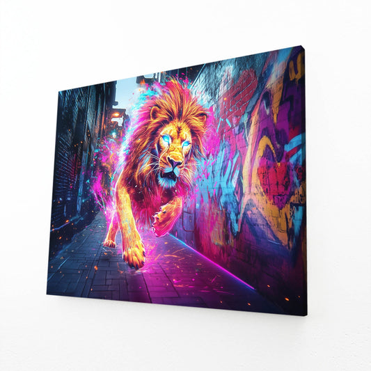Radiant Urban Lion Wall Art