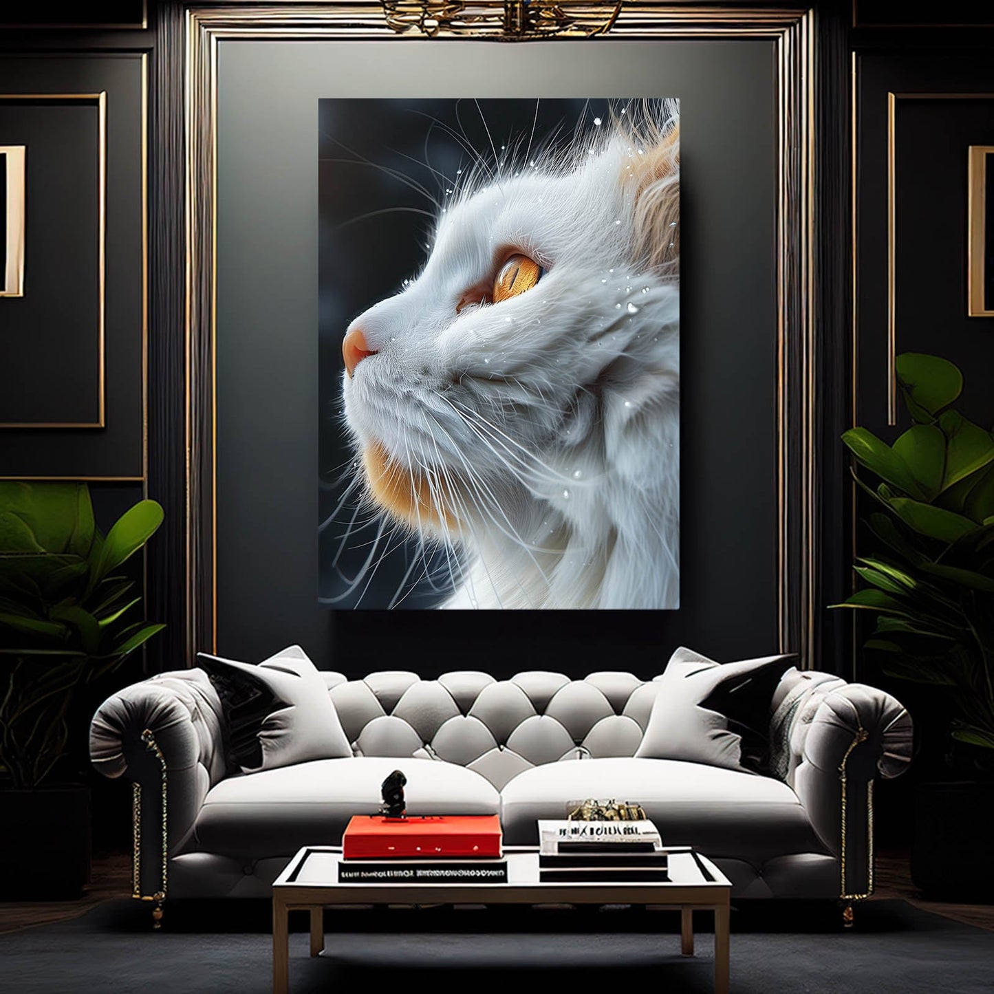 Raindrop Whiskers Cat Wall Art