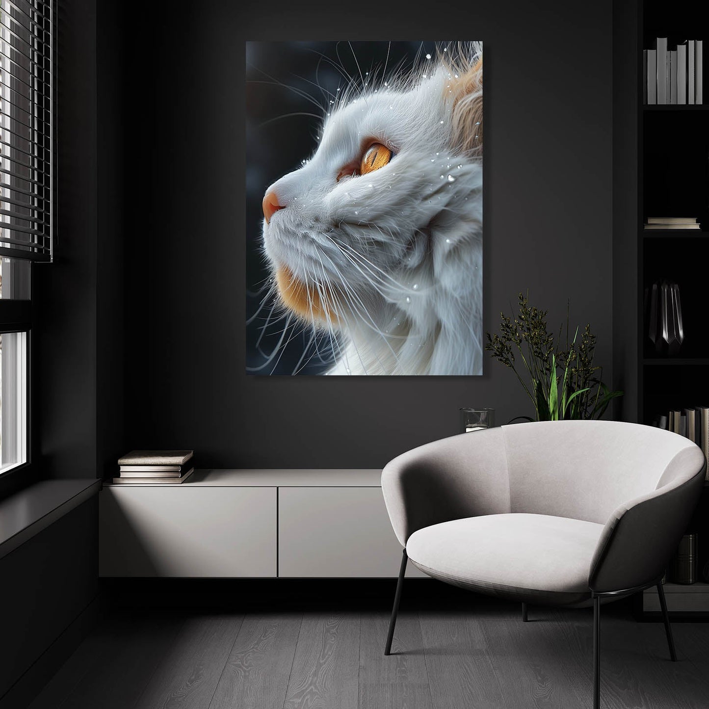 Raindrop Whiskers Cat Wall Art