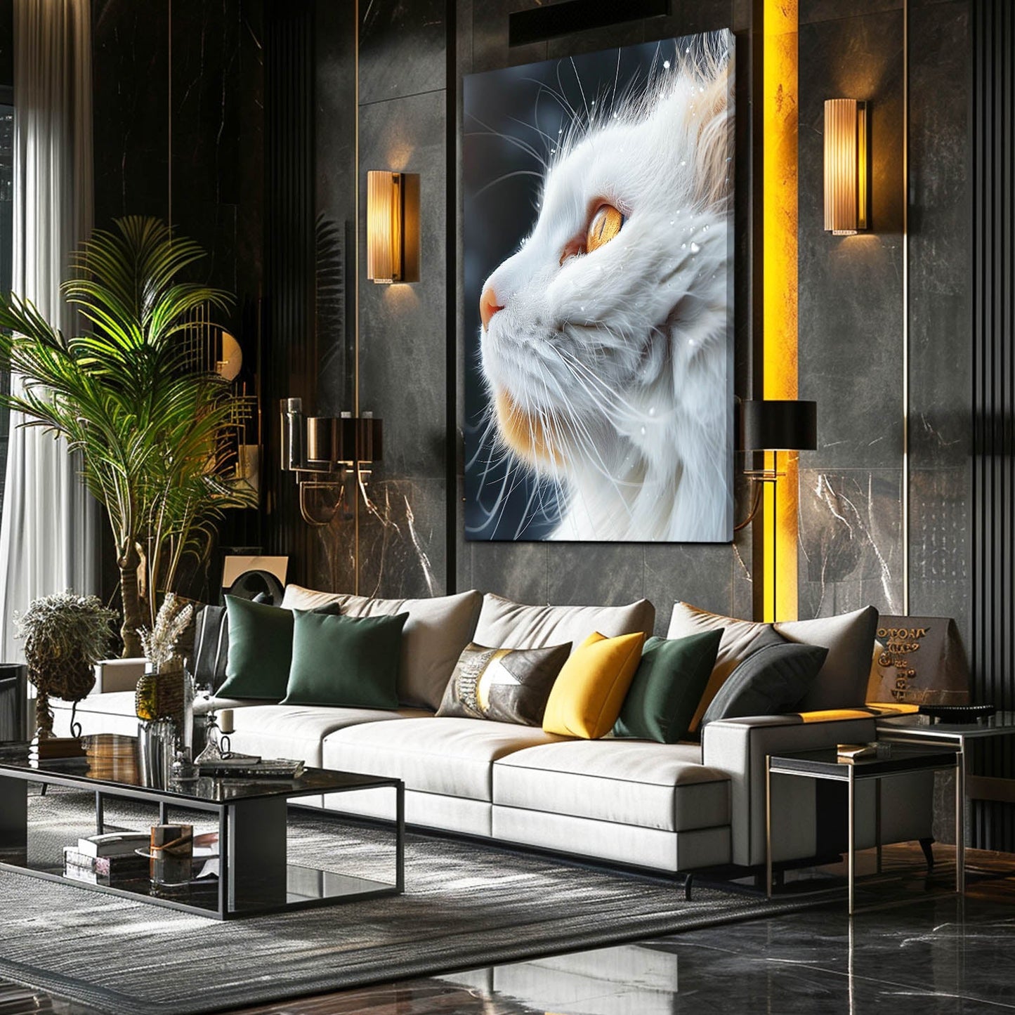 Raindrop Whiskers Cat Wall Art