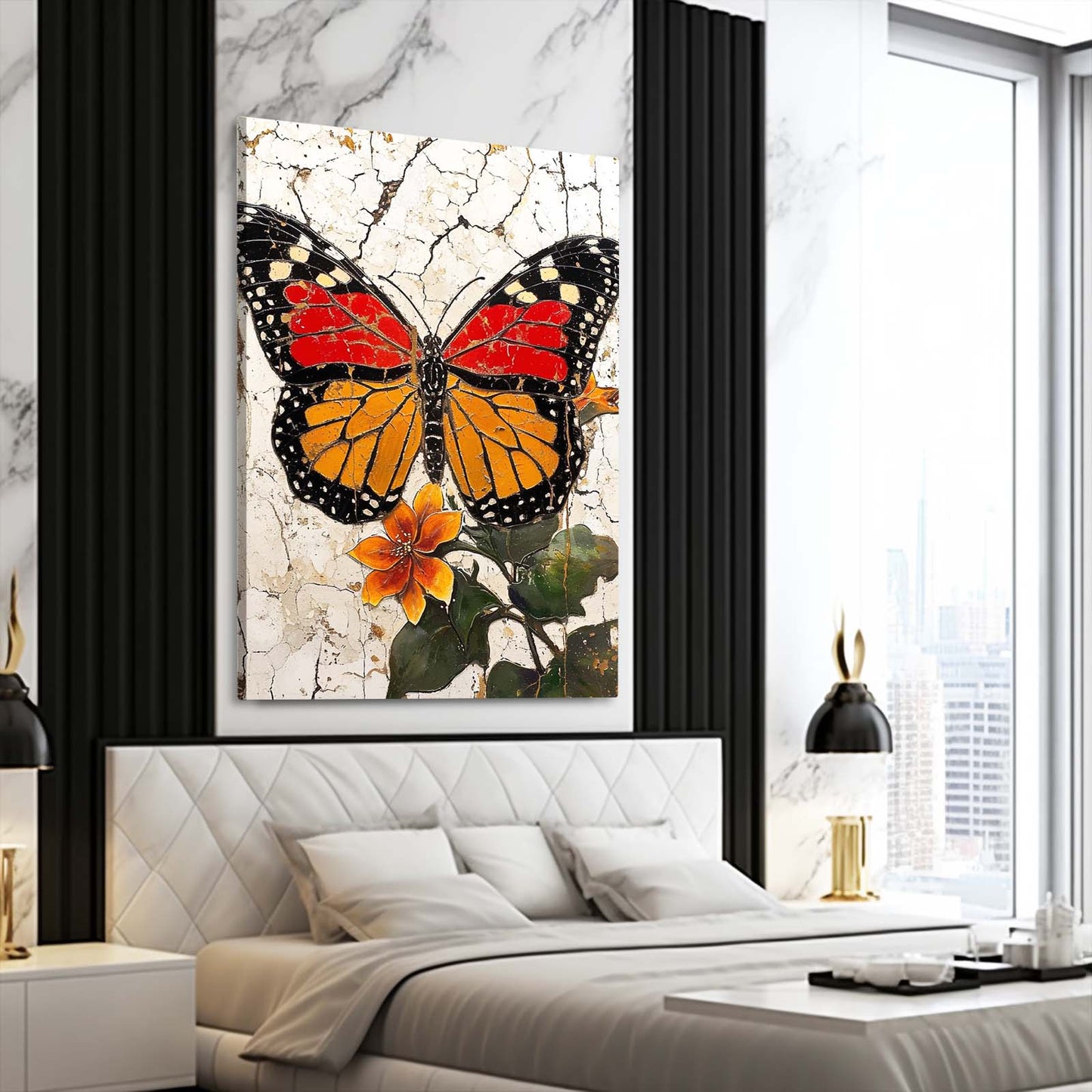 Red And Orange Butterfly Wall Art