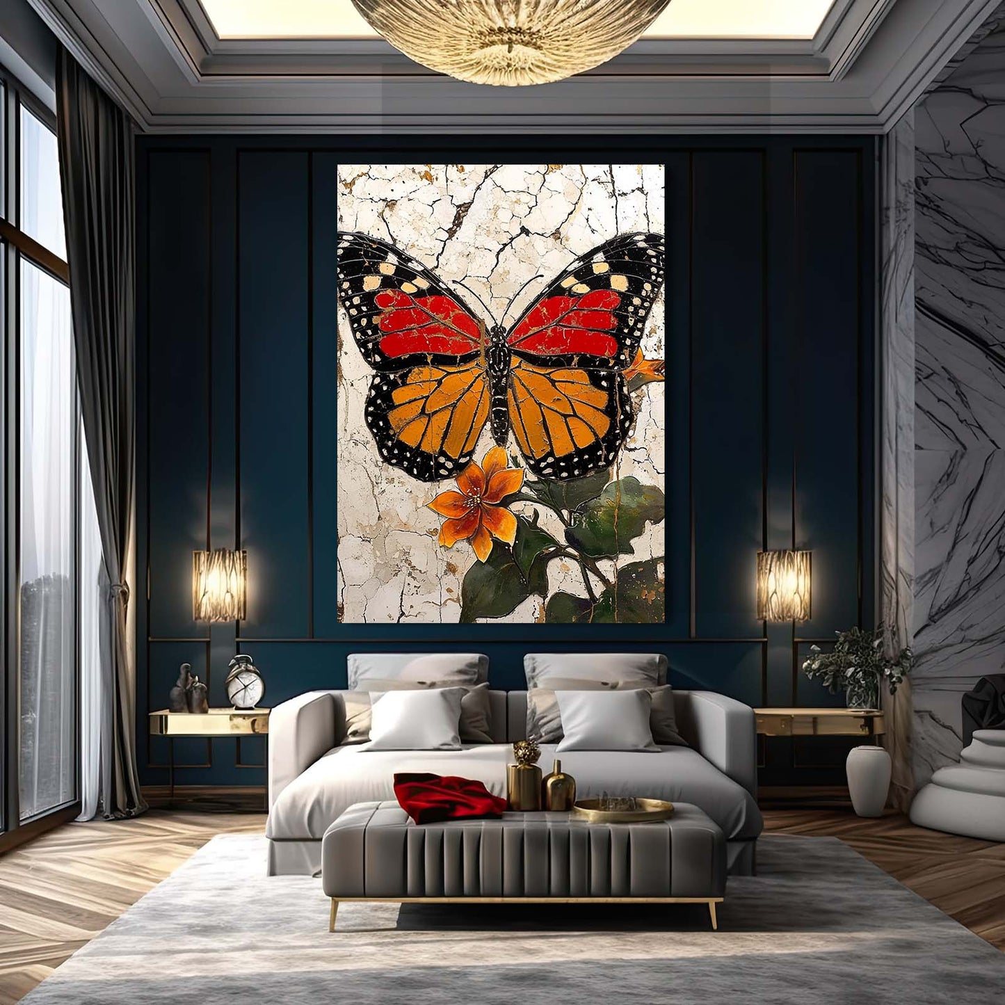 Red And Orange Butterfly Wall Art