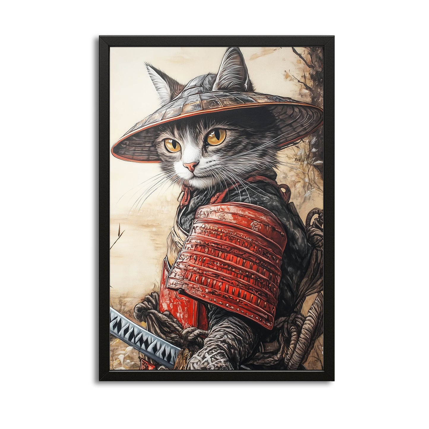 Red Armor Warrior Cat Art