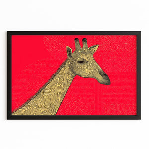Red Giraffe Print