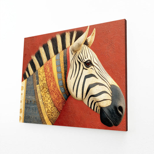 Red Zebra Artwork – red canvas print