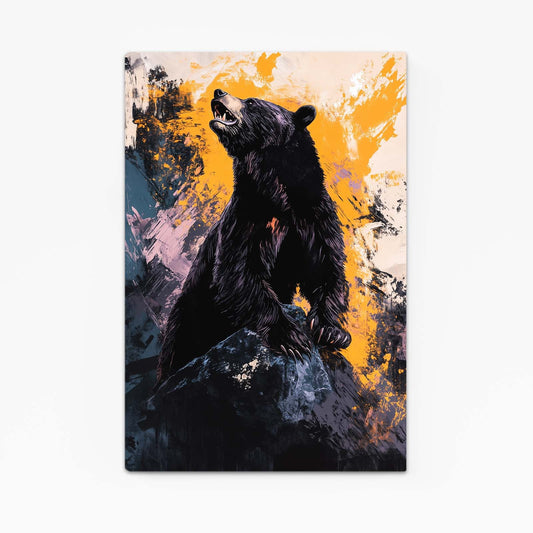 Roaring Bear Art — contemporary canvas print in orange tones, canvas print on white background