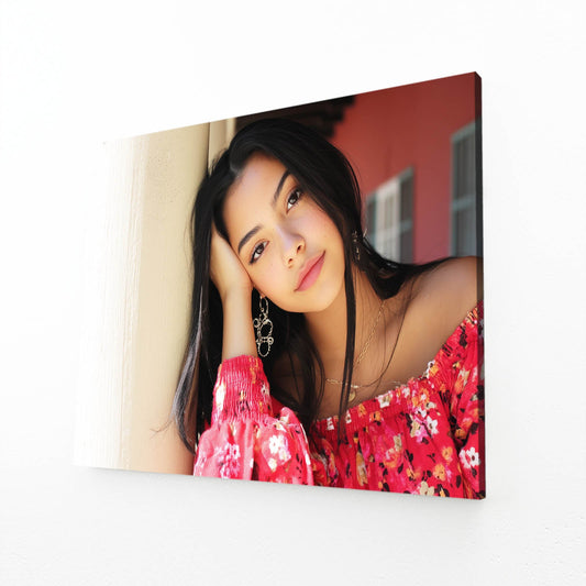 Rosy Daydream Photography Wall Art – angled canvas view on white background