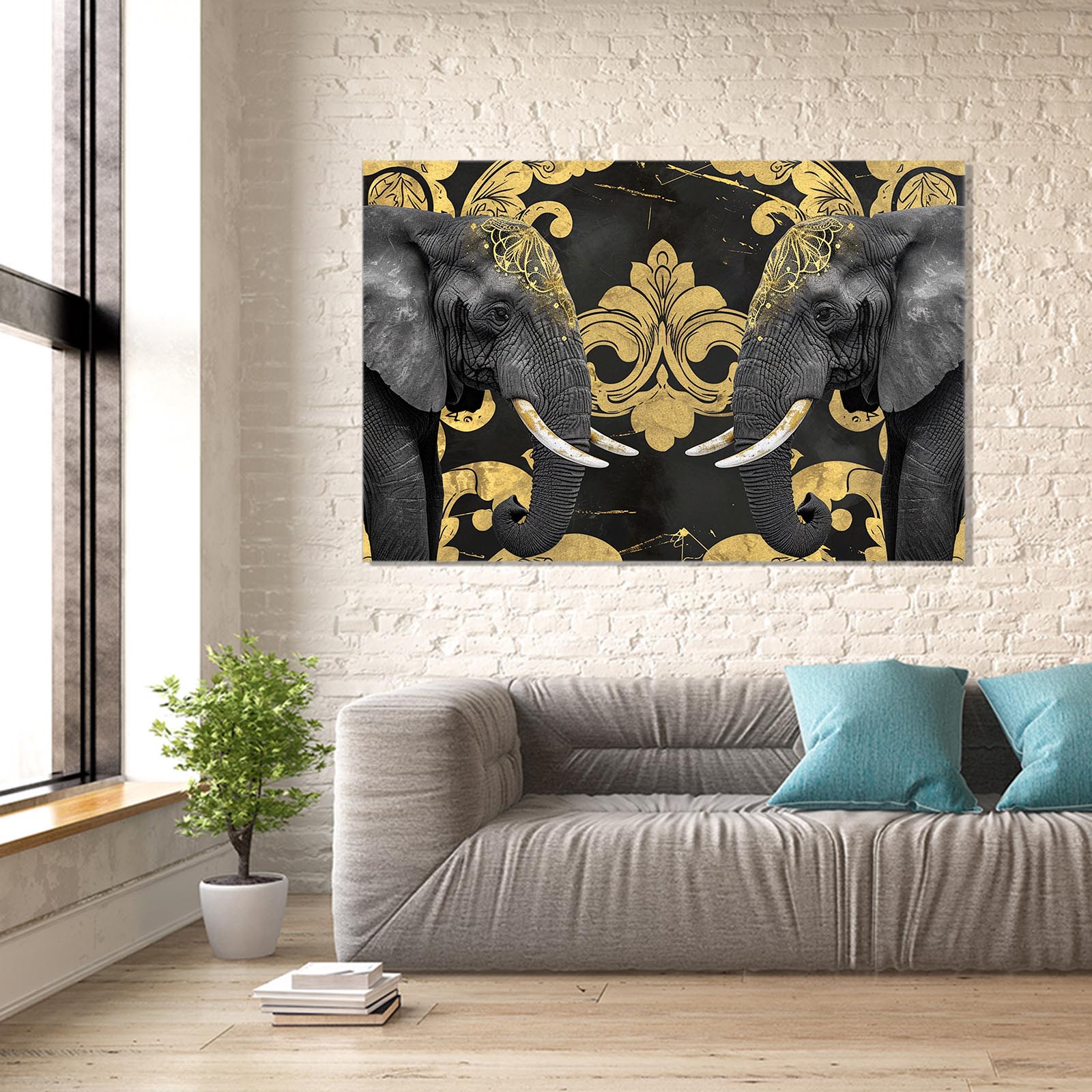 Royal Black Elephant Art