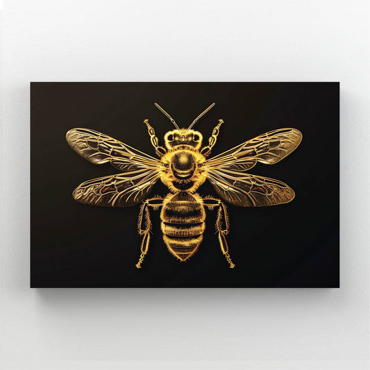 Royal Gold Bee Art — digital canvas print in brown tones