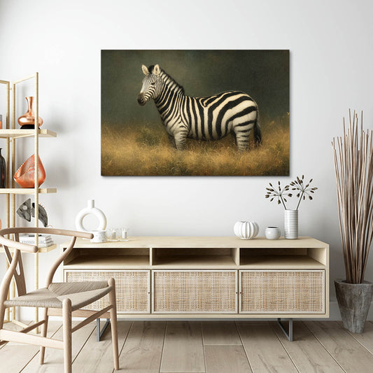 Rustic Zebra Art – styled in a furnished interior