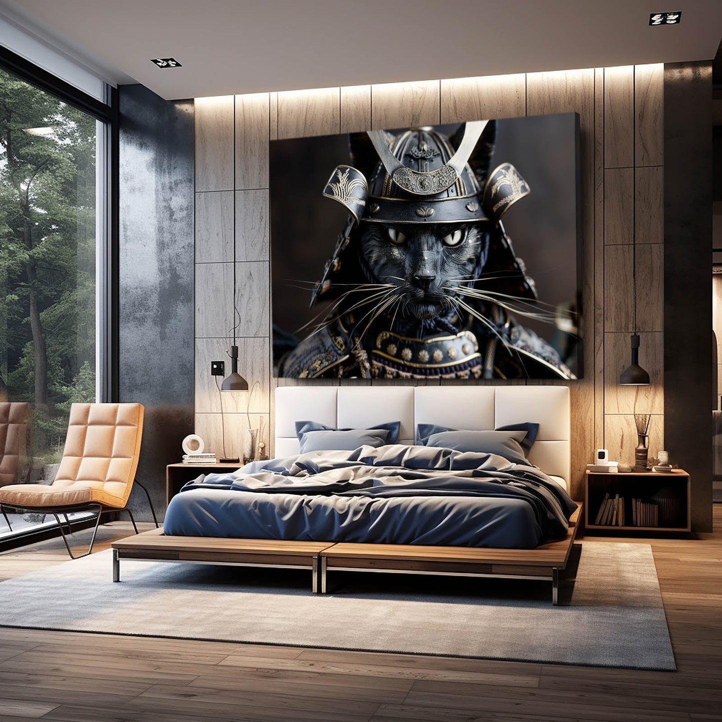 Samurai Warrior Cat Wall Art