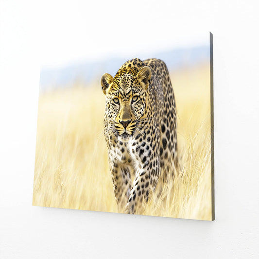 Savanna Walk Leopard Canvas – angled canvas view on white background