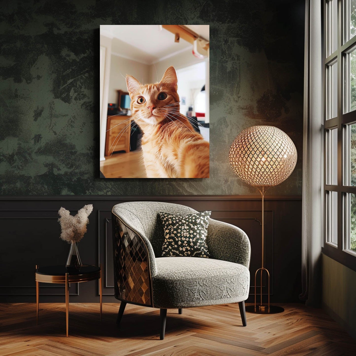 Selfie Moment Cat Wall Art