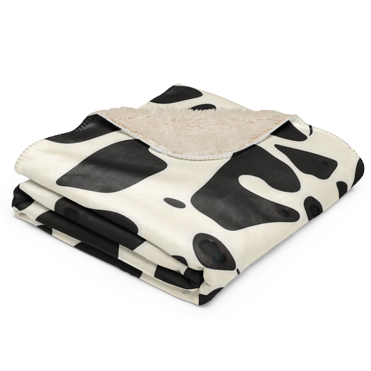 Sherpa Blanket Cow Wall Art – angled canvas view on white background