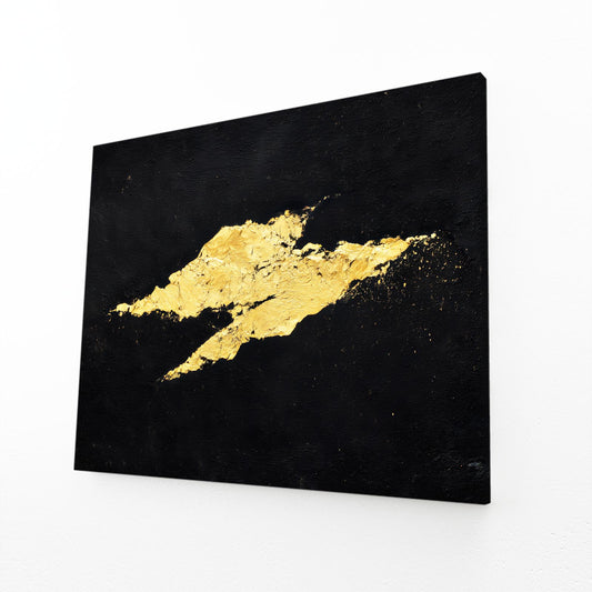 Single Gold Stroke Prints – angled canvas view on white background