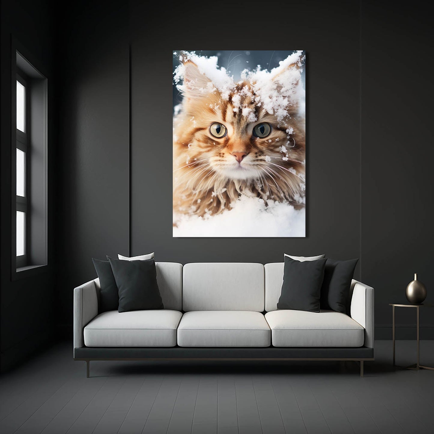 Snowy Whiskers Cat Wall Art