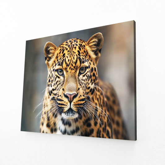 Soft Focus Portrait Leopard Prints – angled canvas view on white background