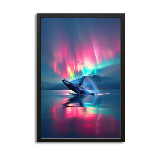 Space Whale Art — digital canvas print in blue tones, view 3