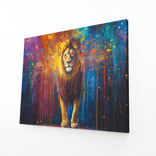 Splatter Majesty Lion Wall Art