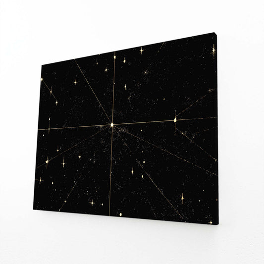 Starfield Crosslight Gold Canvas – angled canvas view on white background