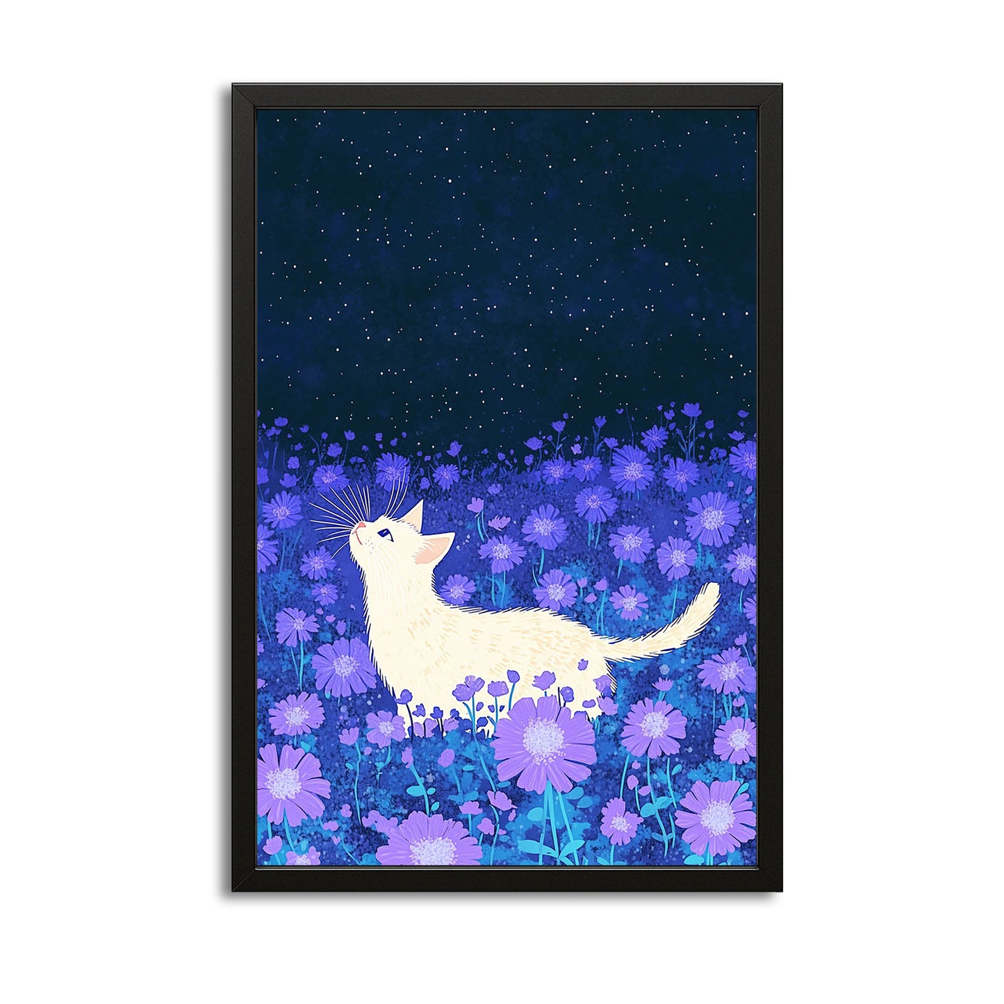 Starlit Meadow Cat Wall Art