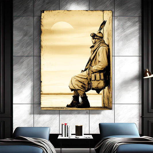Steampunk Rabbit Canvas Art – angled canvas view on white background