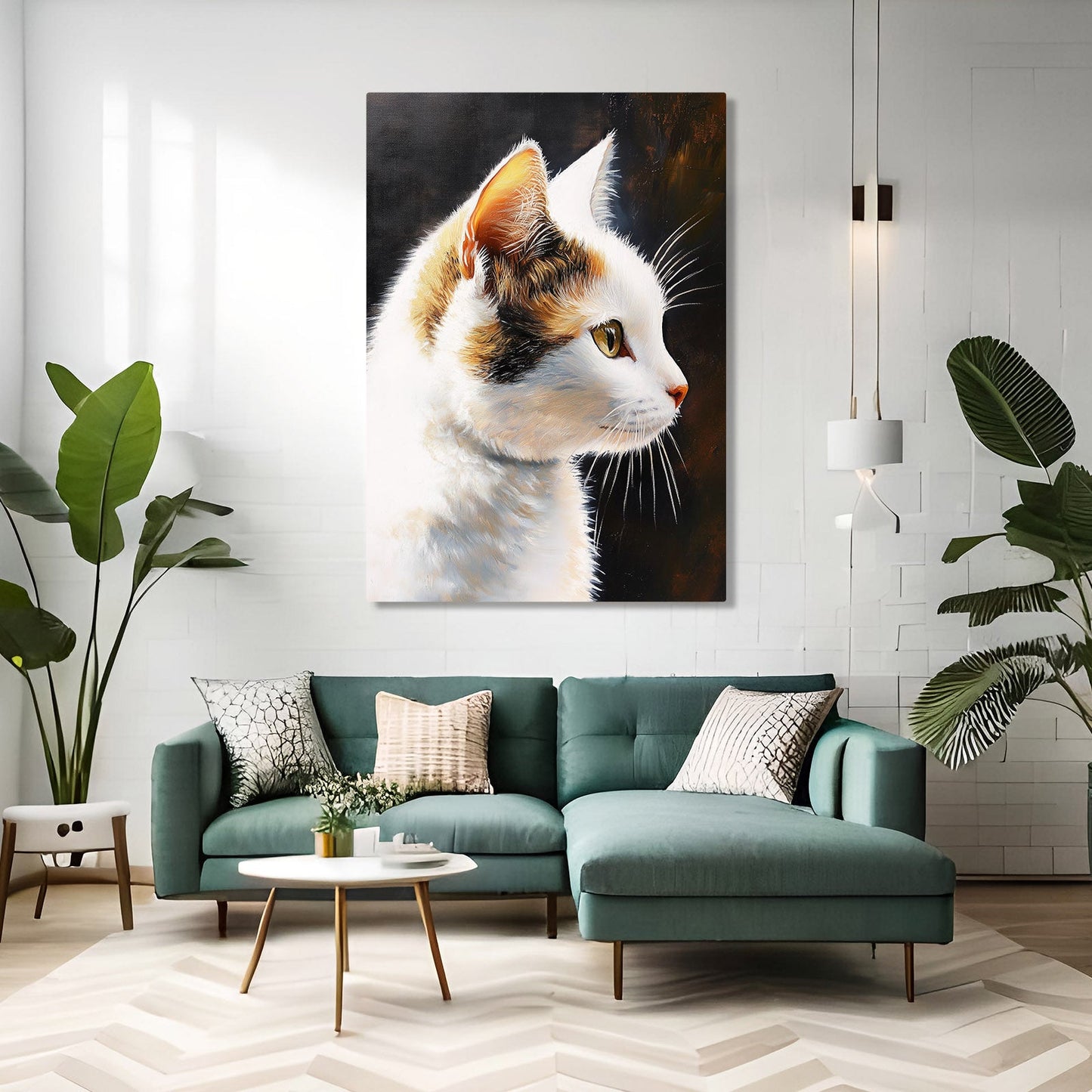 Amber Gaze Profile Cat Wall Art