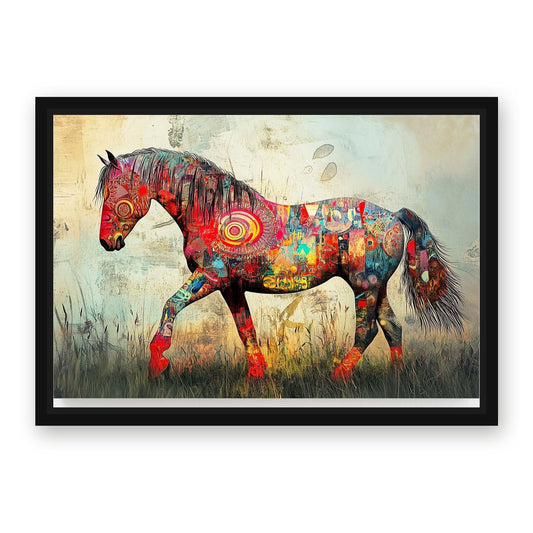 Strange Horse Artwork – with Premium Black wood frame