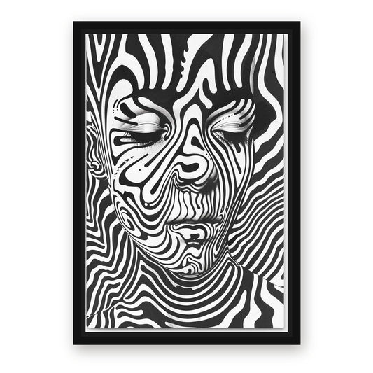 Style Trippy Zebra Prints – with Premium Black wood frame