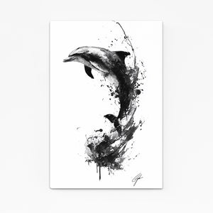 Sumi Ink Dolphin Art