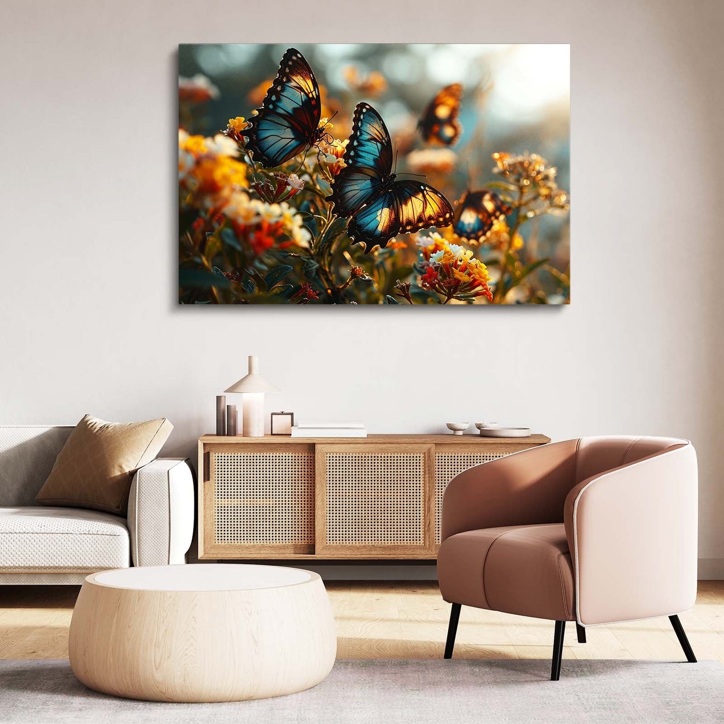 Sunset Butterfly Photography Wall Art