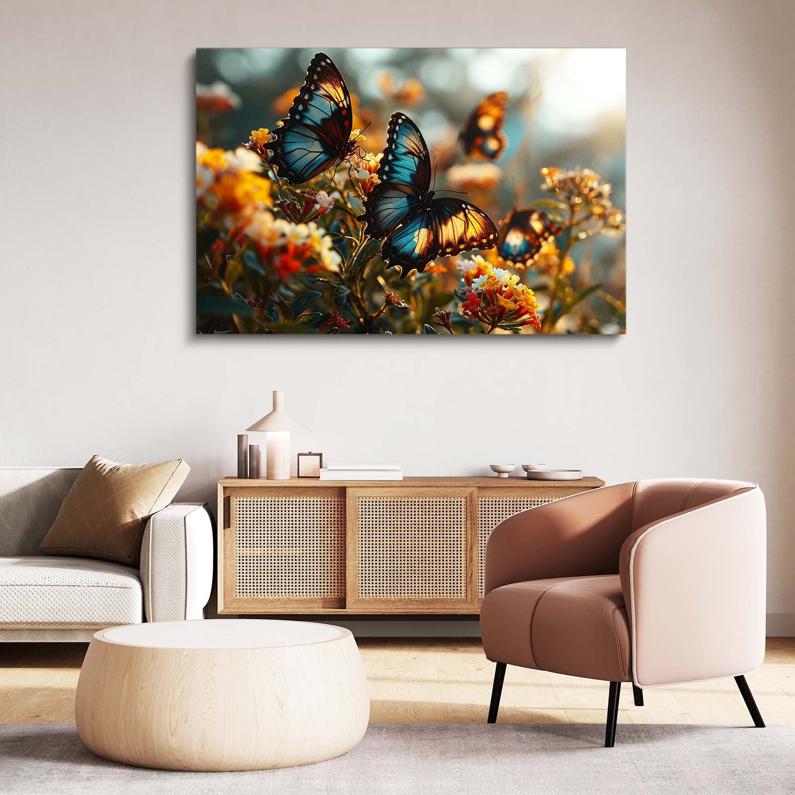 Sunset Butterfly Photography Wall Art