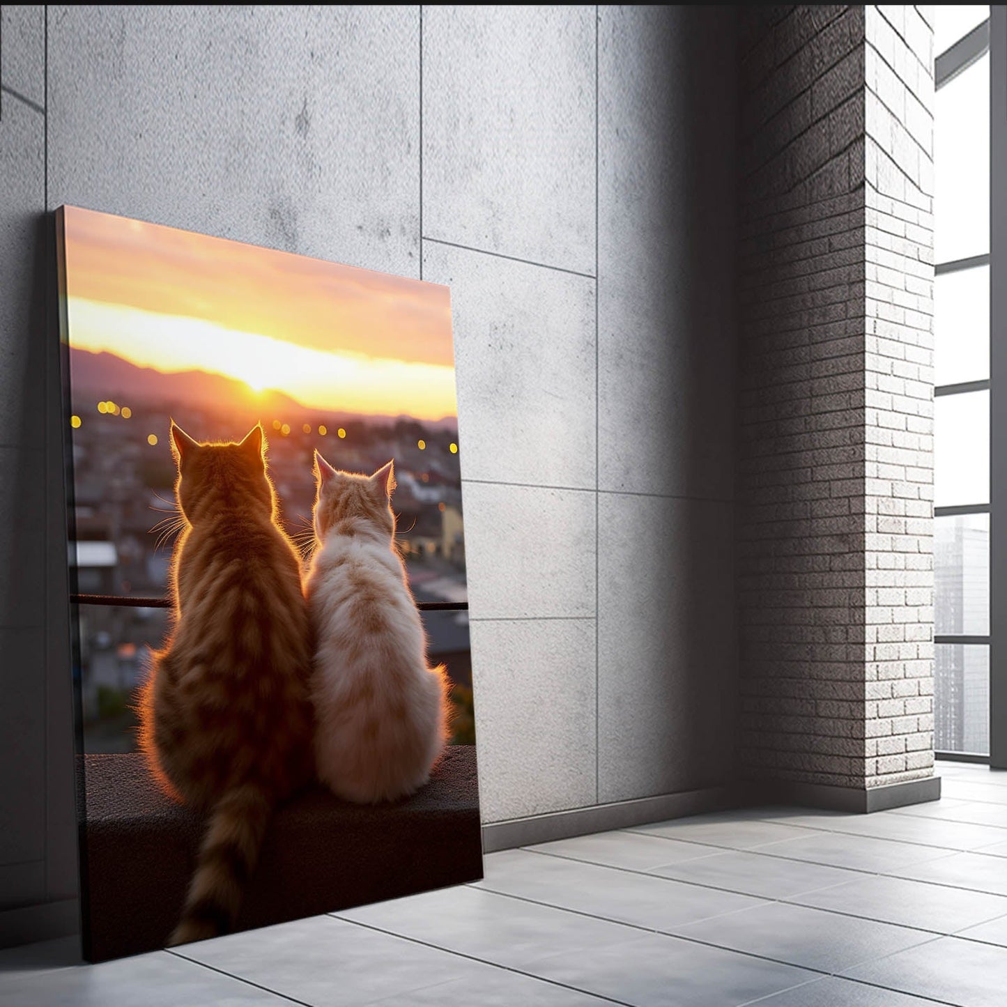 Sunset Companions Cat Wall Art